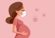 Young mother to be feeling ill from viral influenza disease
